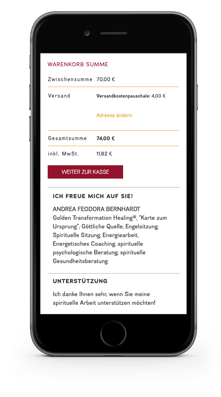 Kuki Design Web Gestaltung Umsetzung Andrea Feodora Bernhardt Responsive WordPress Shop Ansicht Smartphone