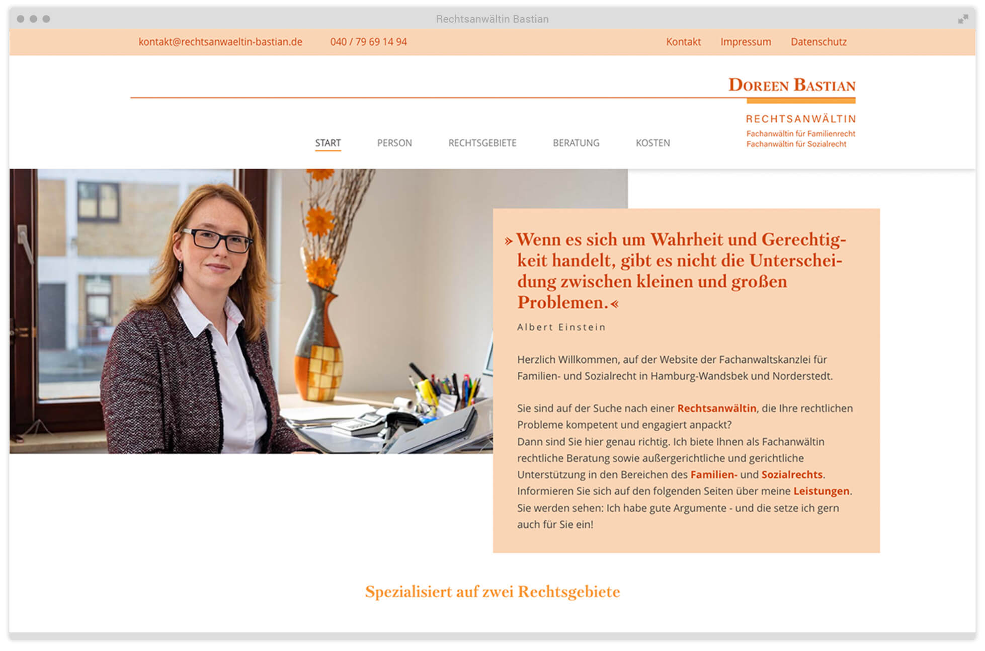Portfolio Vorschau Kuki Design Rechtsanwältin Bastian Webseitengestaltung Webseitenumsetzung Gestaltung Geschäftspapiere